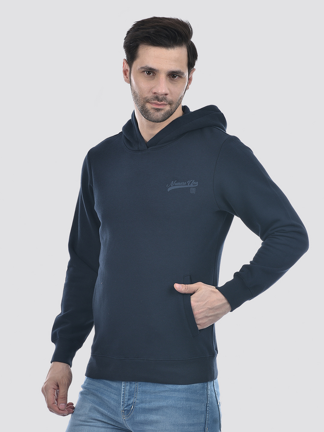 Numero Uno Men Typography Navy Sweat Shirt